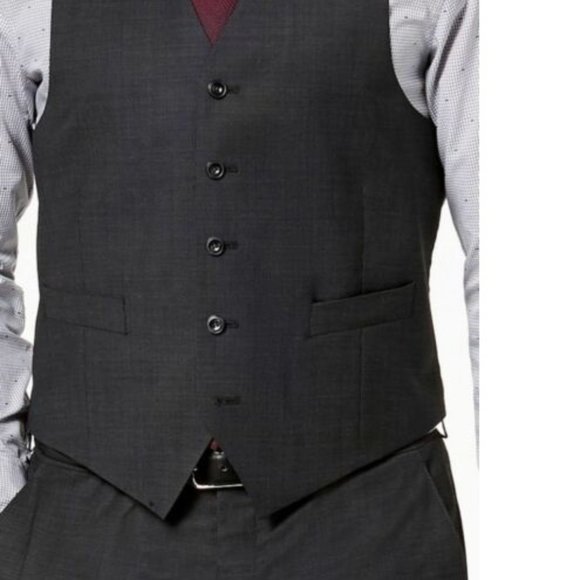 Michael Kors Charcoal Grey Regular Fit Suit Vest Vests
